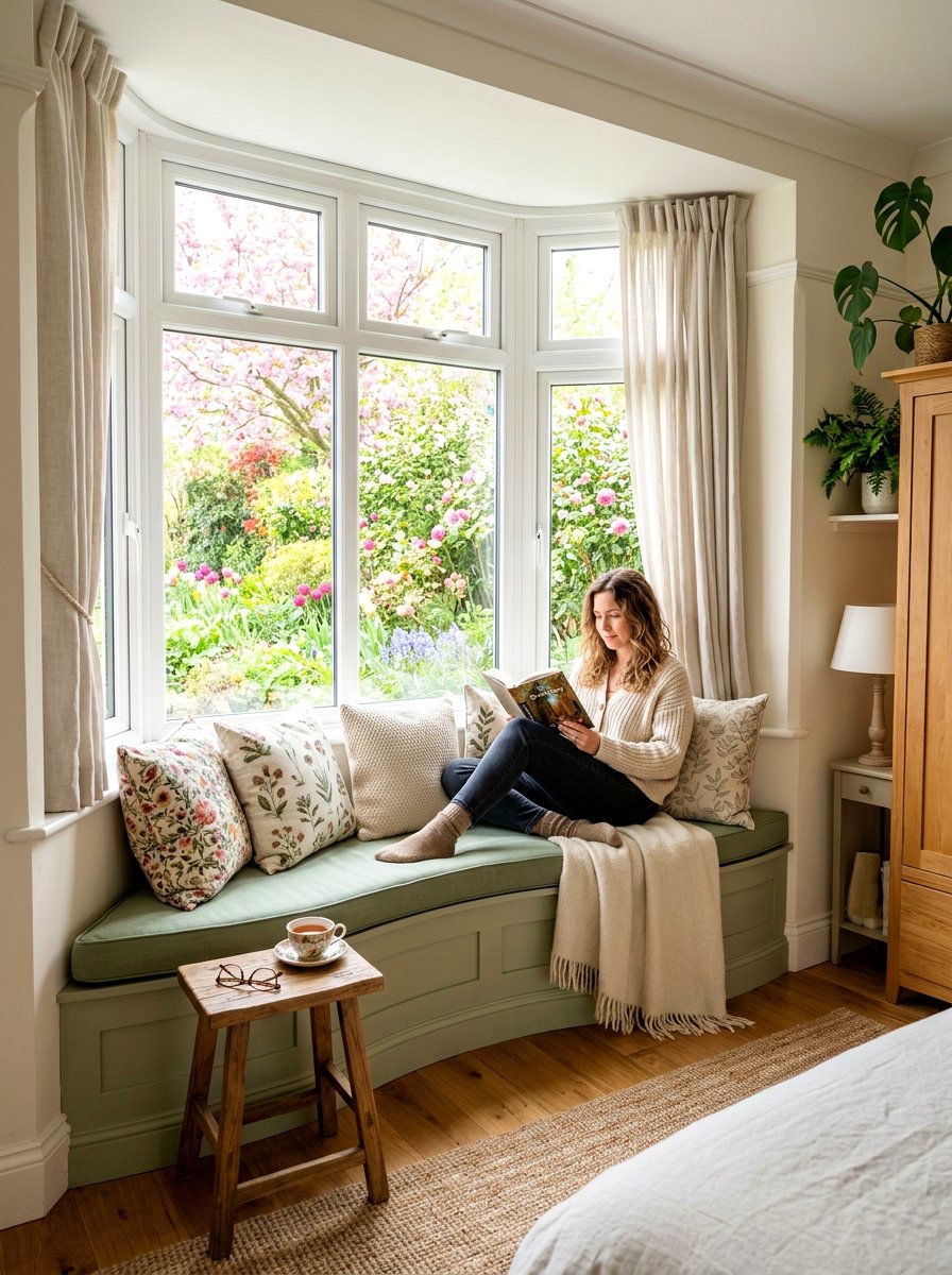 Window seat reading nook - 25 Spring Reading Nook Decor Ideas