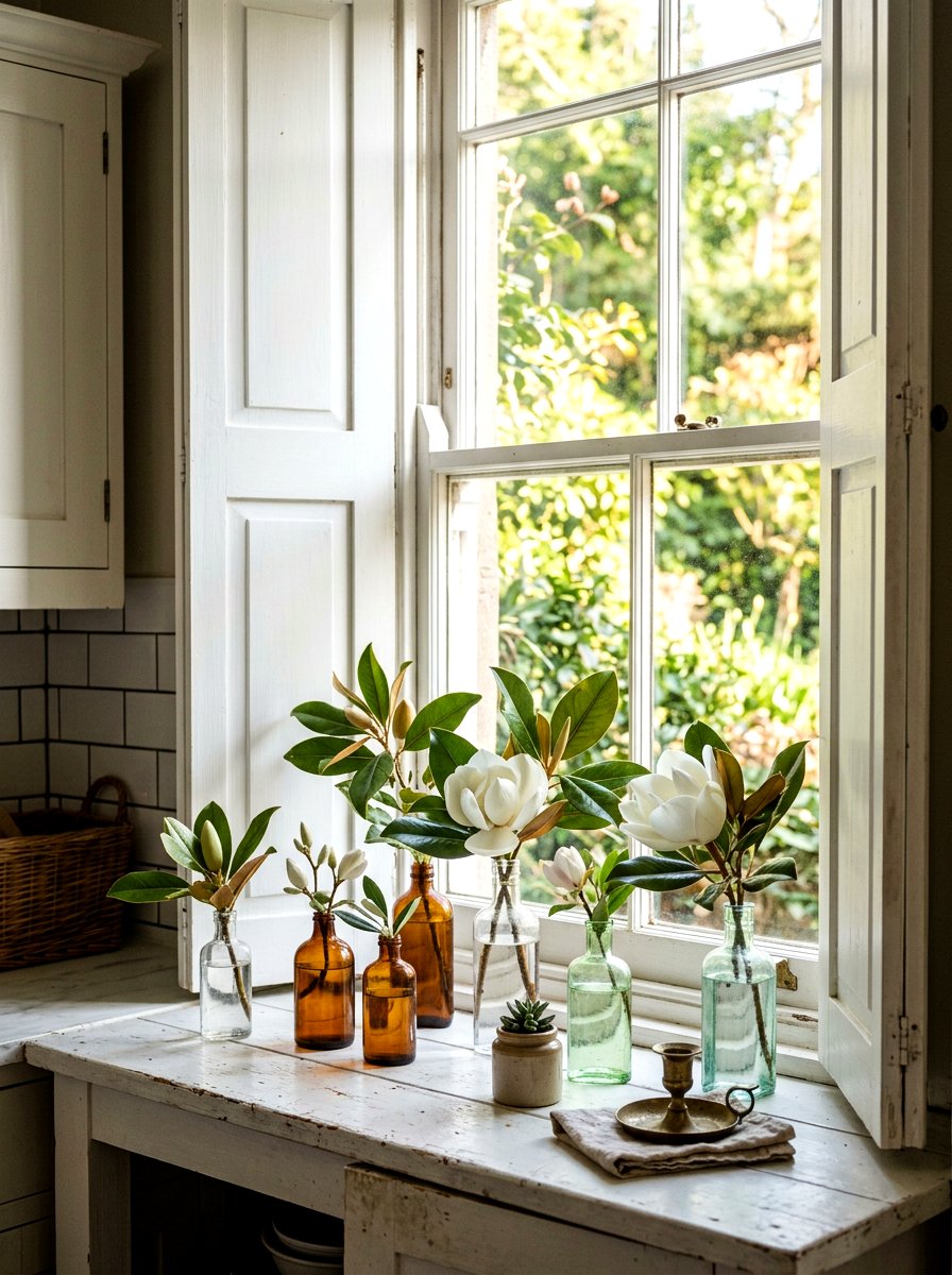 Window sill magnolia arrangement - 25 Spring Magnolia Branch Ideas