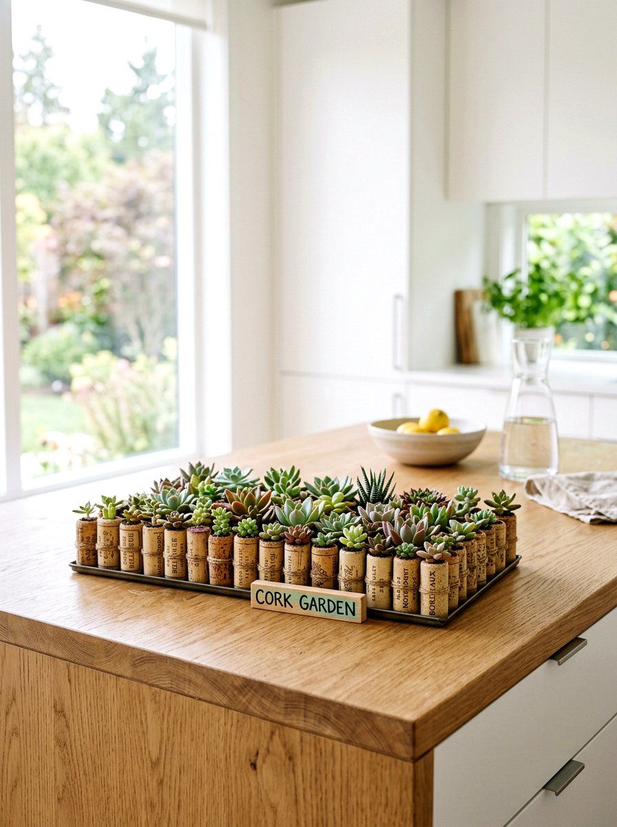 Wine Cork Succulent - 25 Spring Succulent Planter Ideas