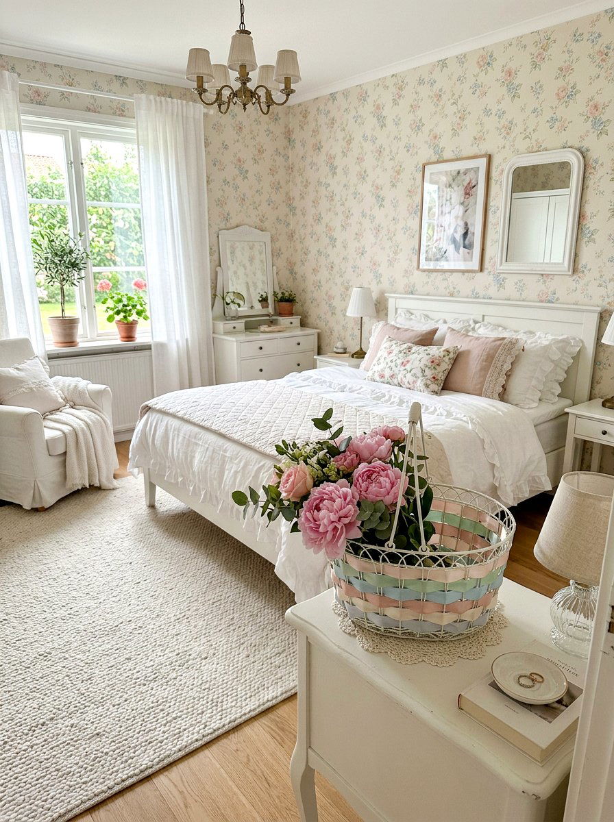 Wire Basket Pastel Ribbons - 25 Spring Wire Basket Decor Ideas