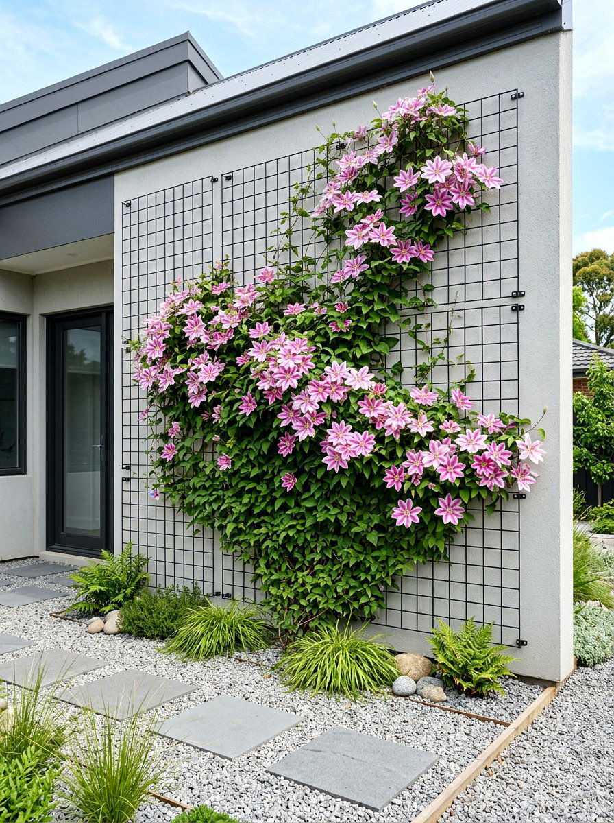 Wire Grid Wall Trellis - 25 Spring Trellis Decor Ideas