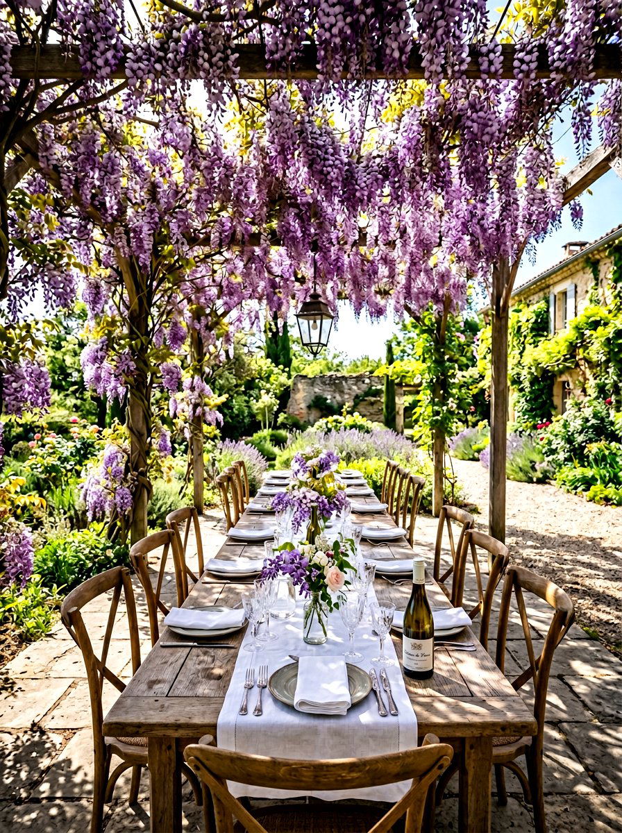 Wisteria Al Fresco Dining - 25 Spring Wisteria Ideas