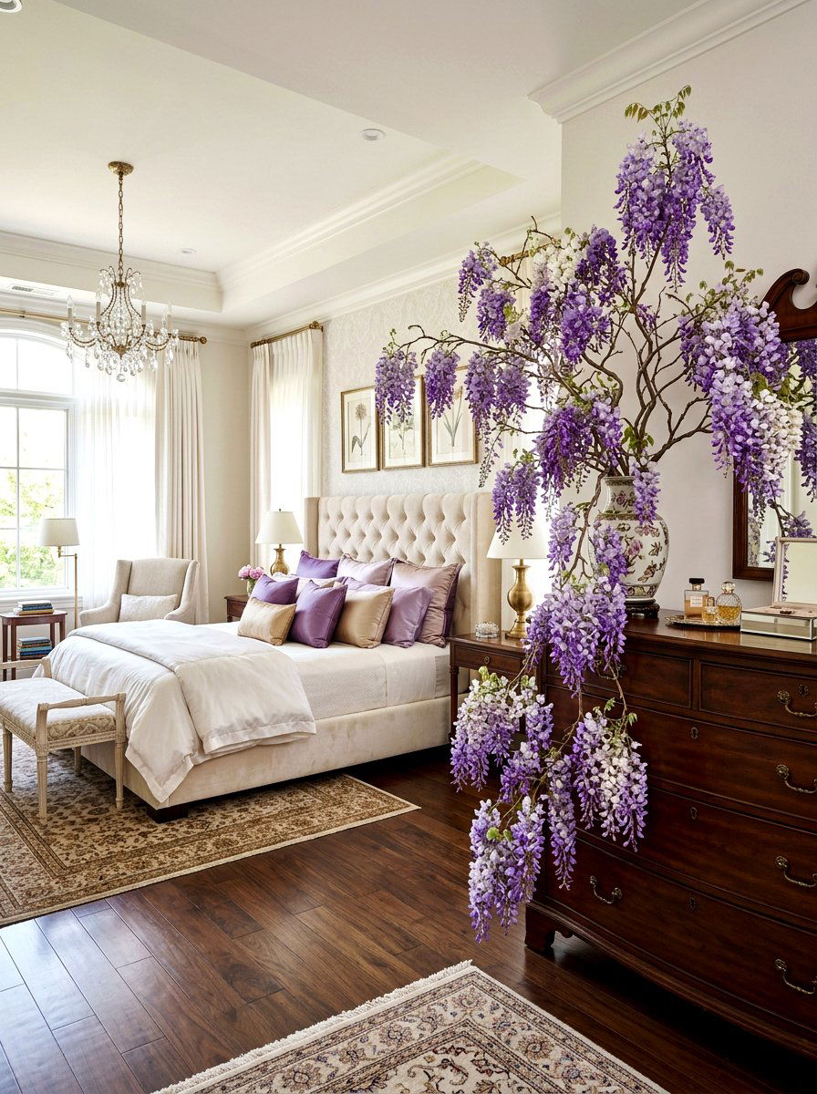 Wisteria Branch Indoor - 25 Spring Branch Arrangement Ideas