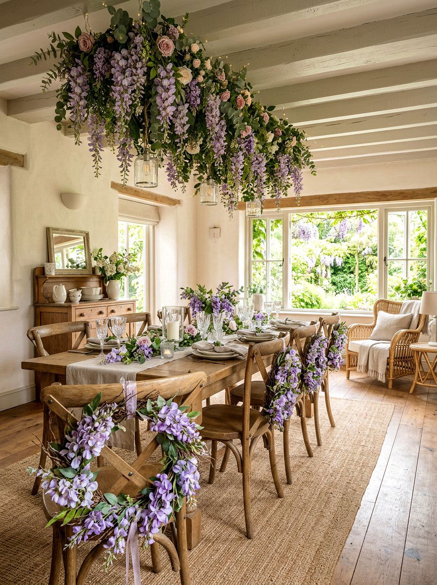 25 Charming Spring Chair Back Wreath Ideas for Your Dining Room
