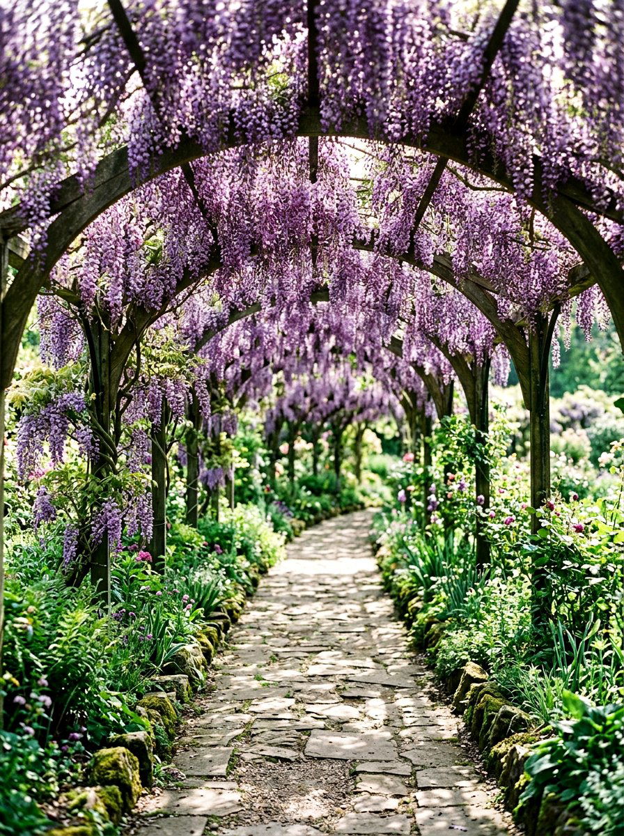Wisteria Floral Tunnel - 25 Spring Wisteria Ideas