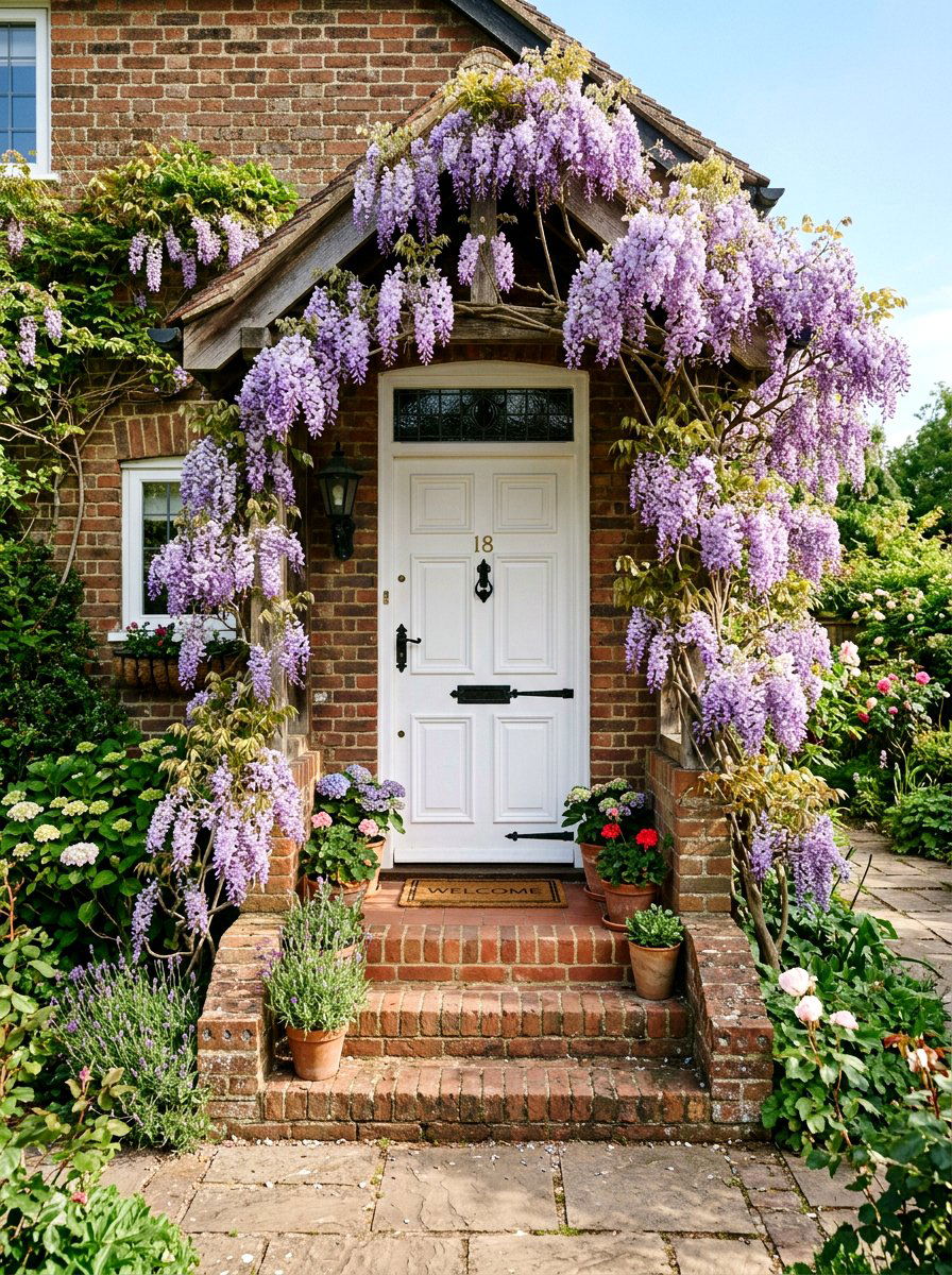 Wisteria Front Door - 25 Spring Wisteria Ideas