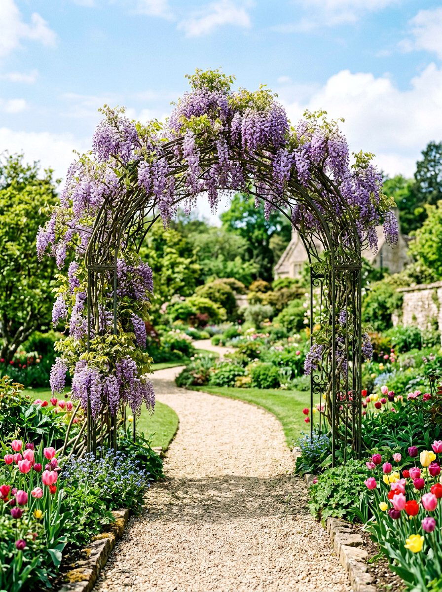 Wisteria Garden Arch - 25 Spring Wisteria Ideas