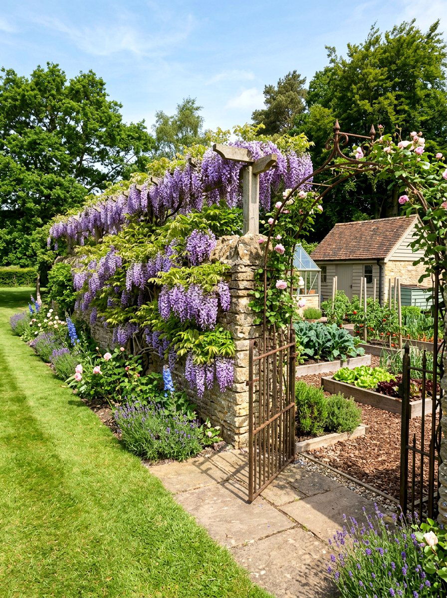 Wisteria Garden Wall - 25 Spring Wisteria Ideas