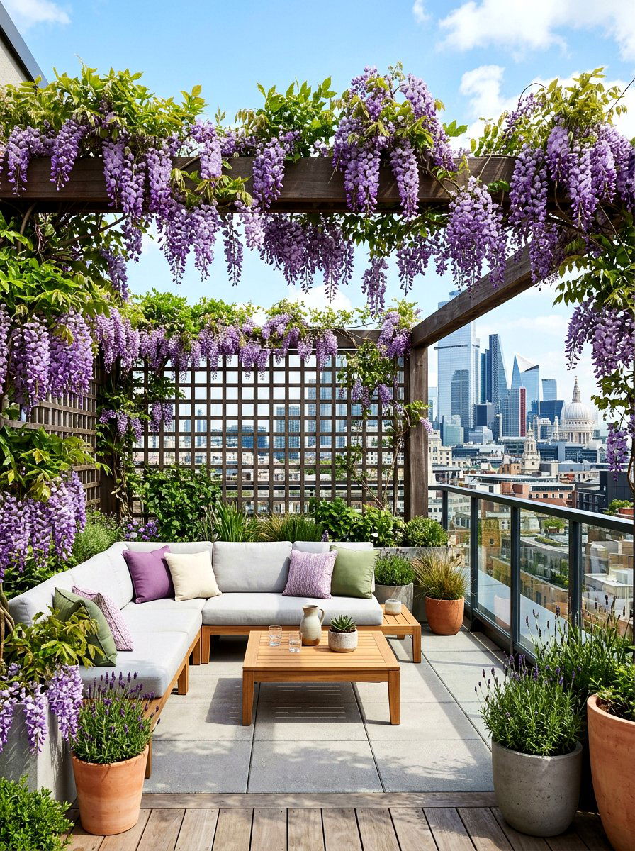 Wisteria Rooftop Terrace - 25 Spring Wisteria Ideas