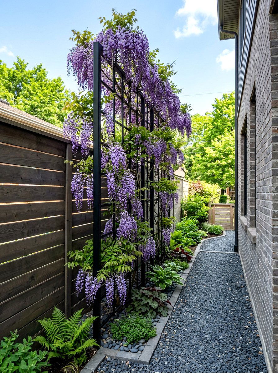 Wisteria Vertical Trellis - 25 Spring Wisteria Ideas