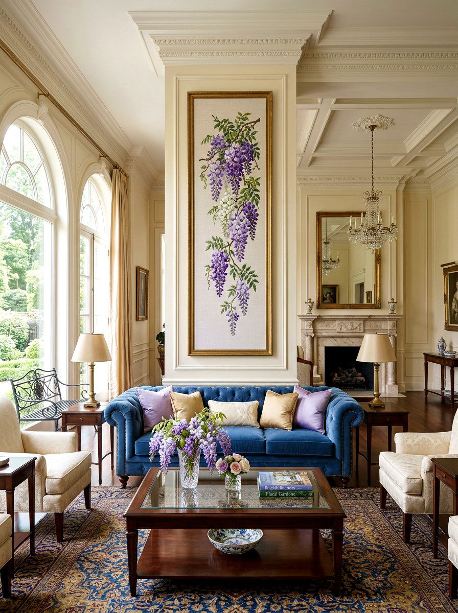 Wisteria Vine Hanging - 25 Spring Cross Stitch Decor Ideas