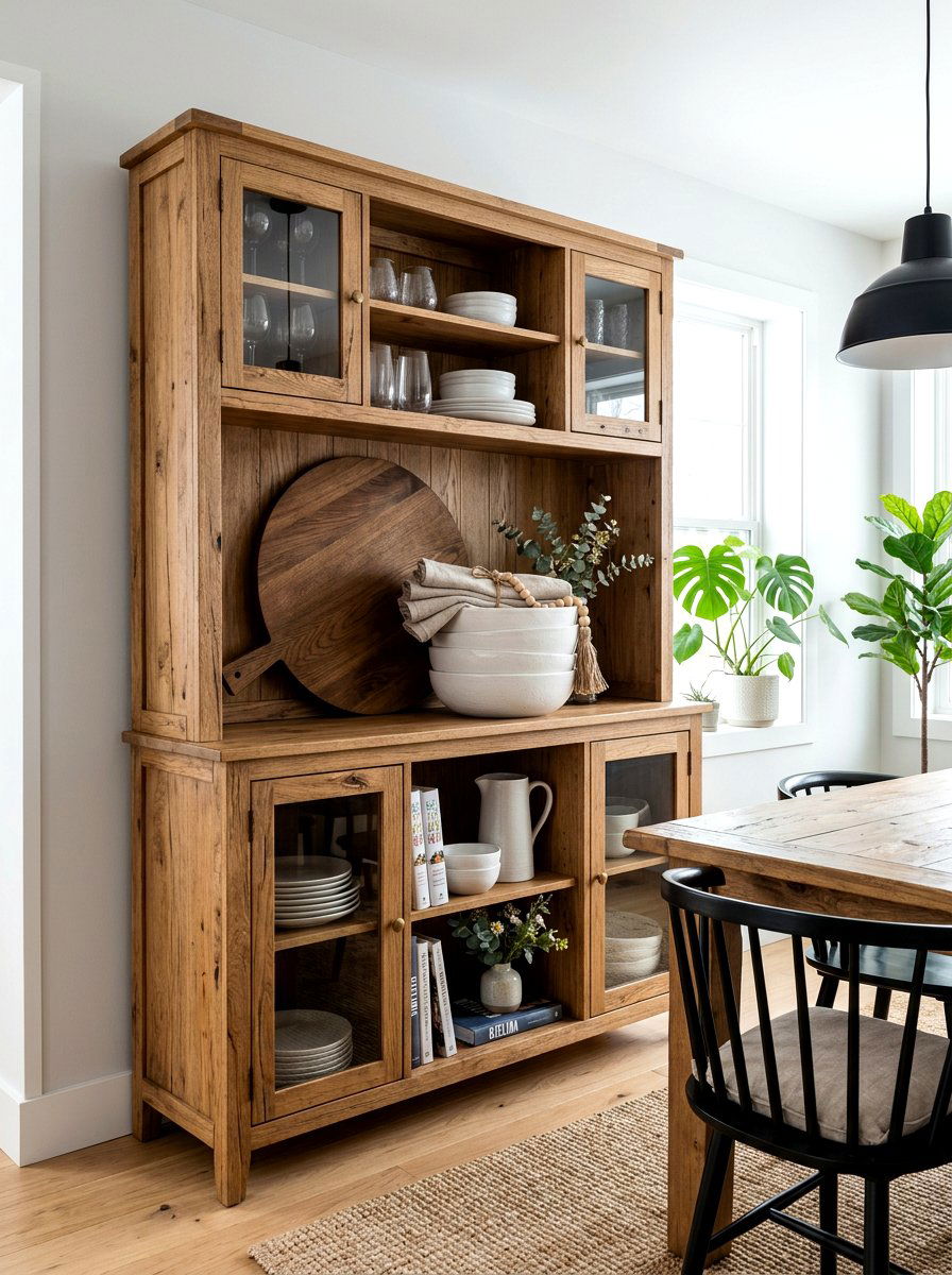 Wood Board - 25 Spring China Cabinet Decor Ideas