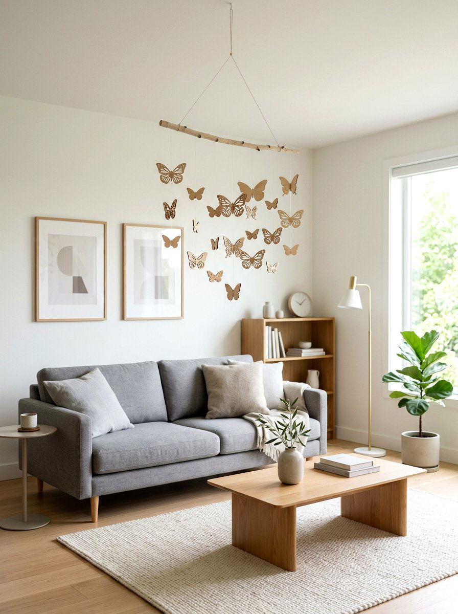 Wood Butterfly Mobile - 25 Spring Butterfly Mobile Ideas