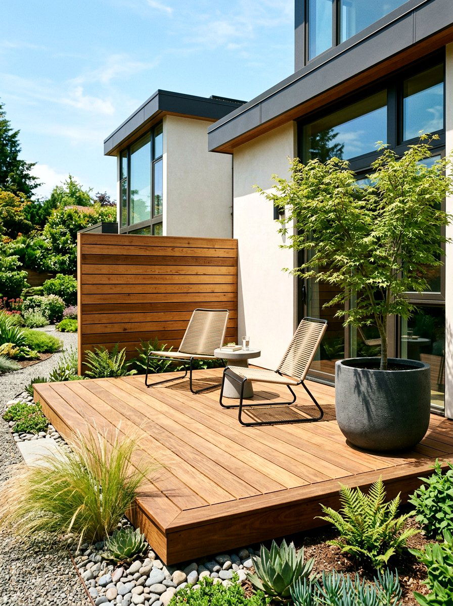 Wood Deck Platform - 25 Spring Backyard Corner Decor Ideas