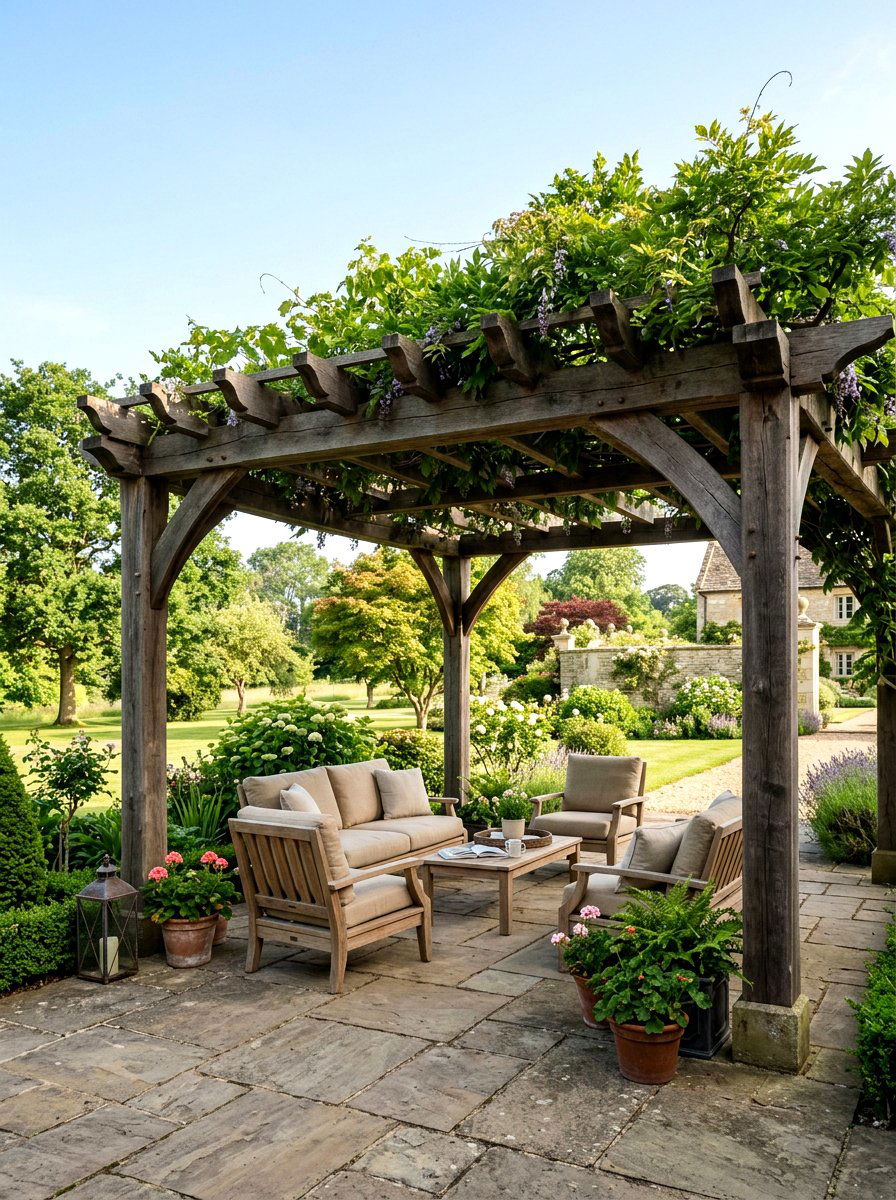 Wood Garden Pergola - 25 Spring Backyard Decor Ideas