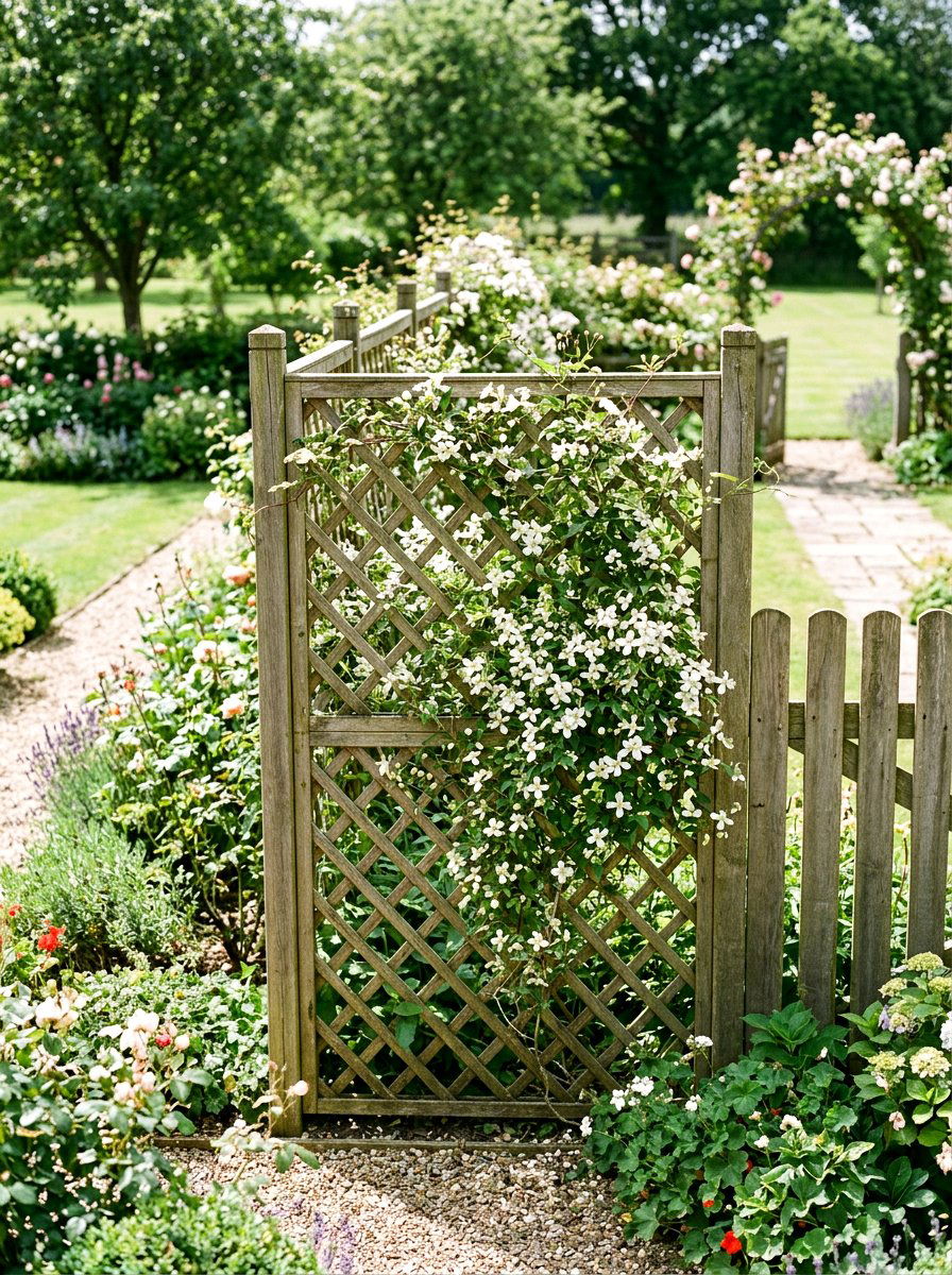 Wood Lattice Panel - 25 Spring Fence Decor Ideas
