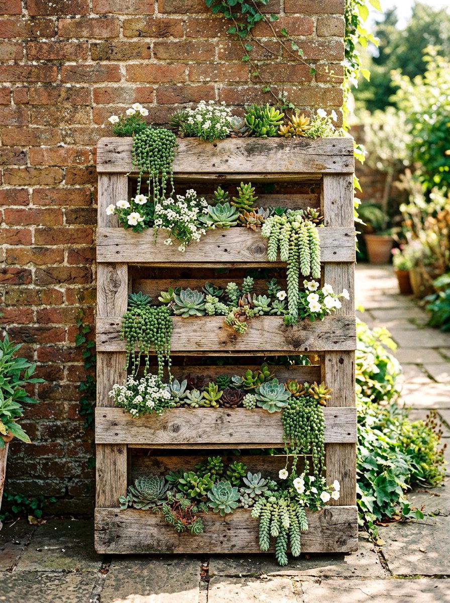 Wood Pallet Planter - 25 Spring Yard Decor Ideas