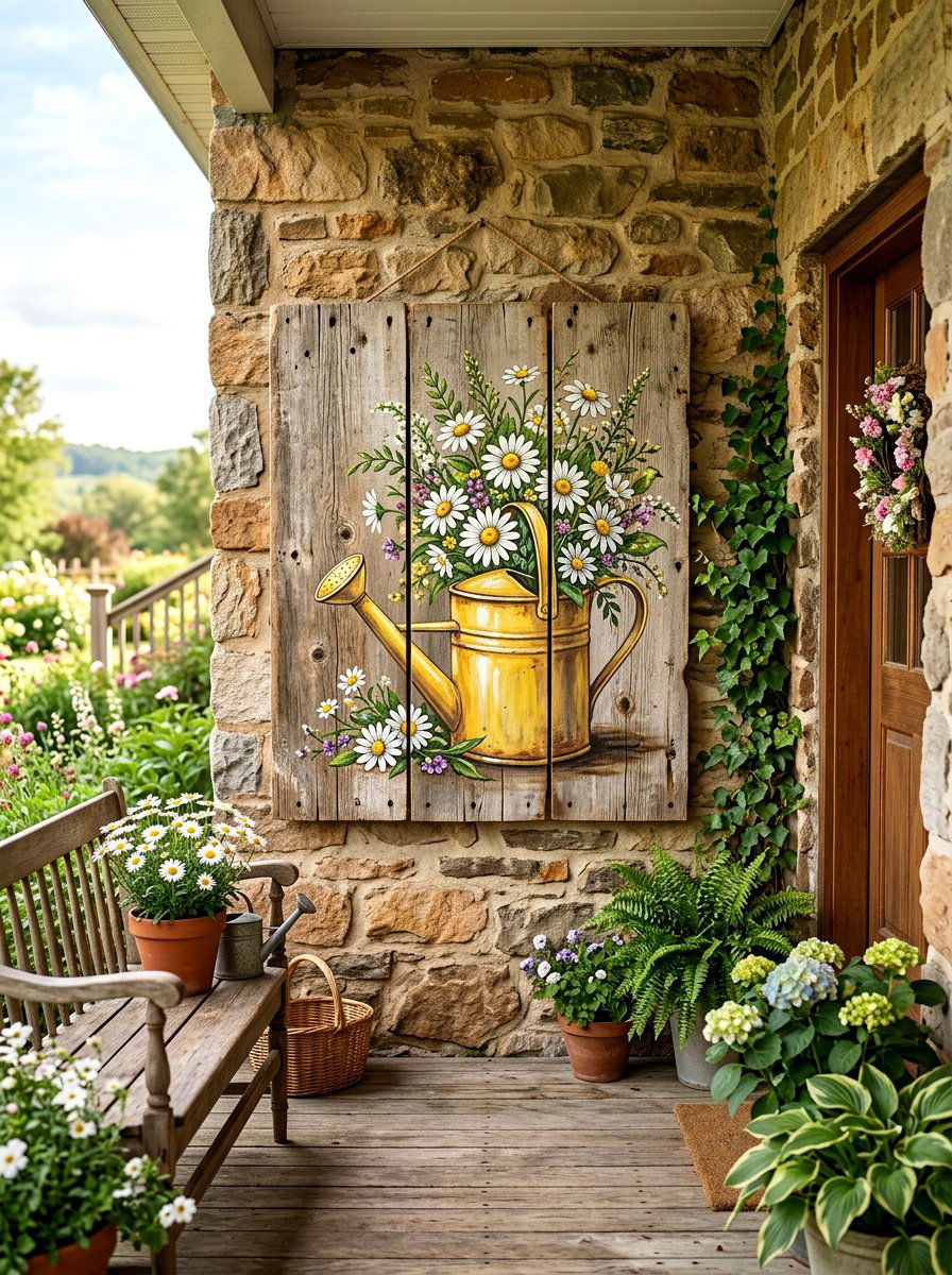 Wood Pallet Porch Art - 25 Spring Wood Craft Ideas