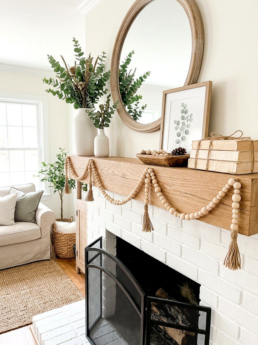 Wood bead garland - 25 Spring Beaded Decor Ideas