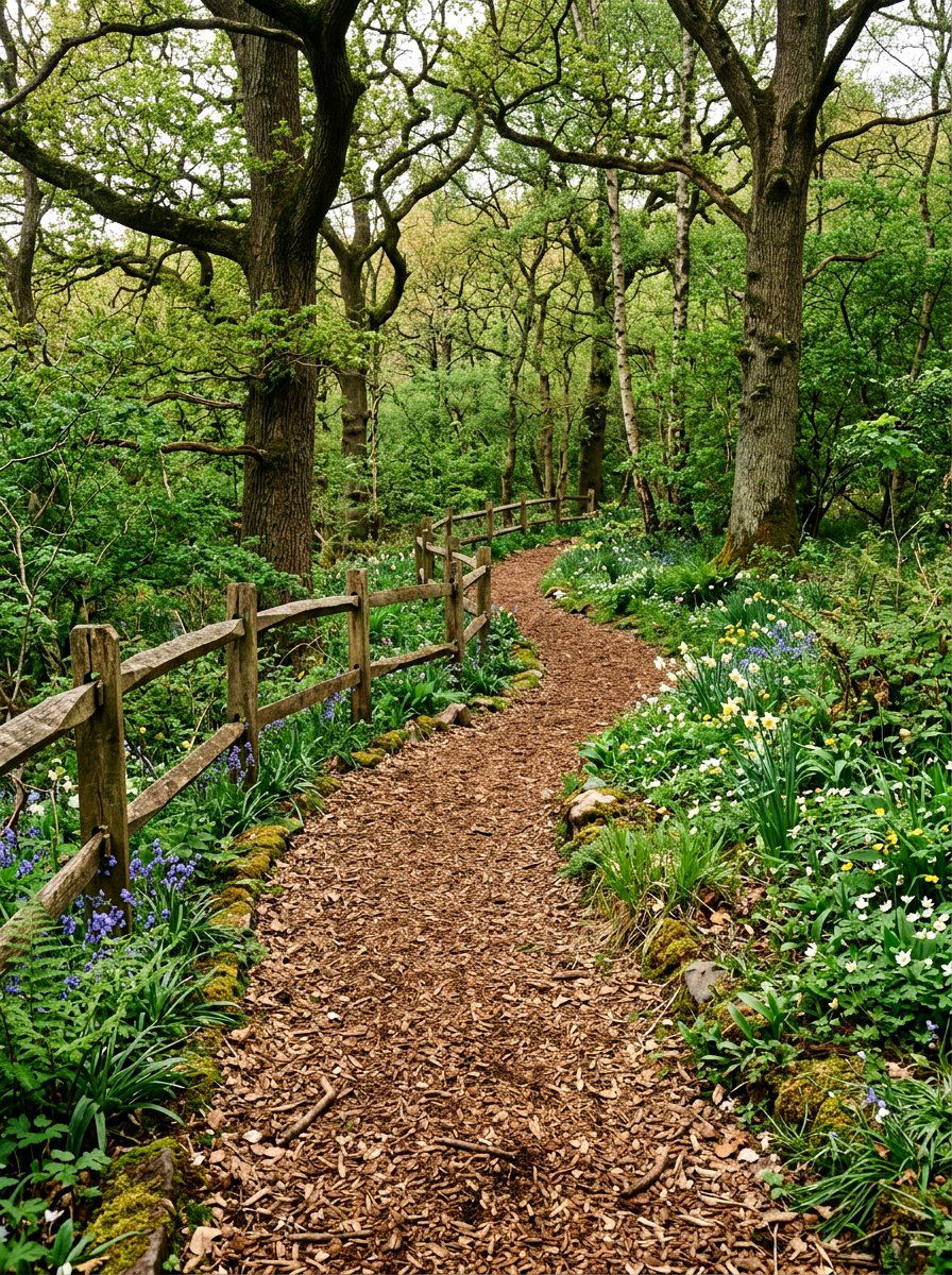 Wood chip garden trail - 25 Spring Garden Path Decor Ideas