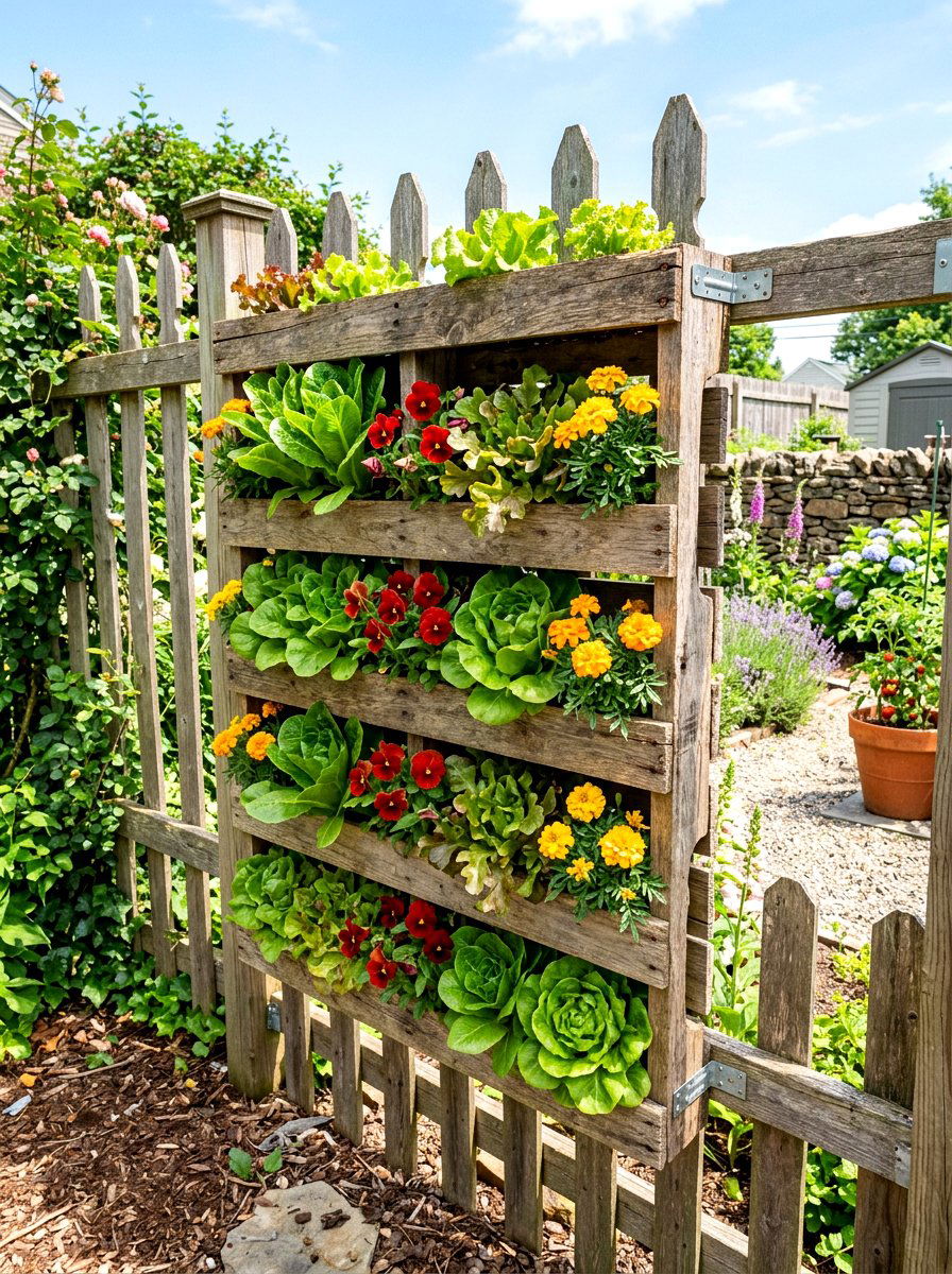 Wood pallet fence planter - 25 Spring Picket Fence Planter Ideas