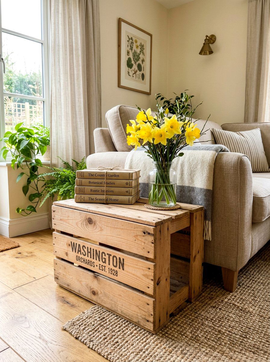 Wooden Apple Crate - 25 Spring Repurposed Decor Ideas