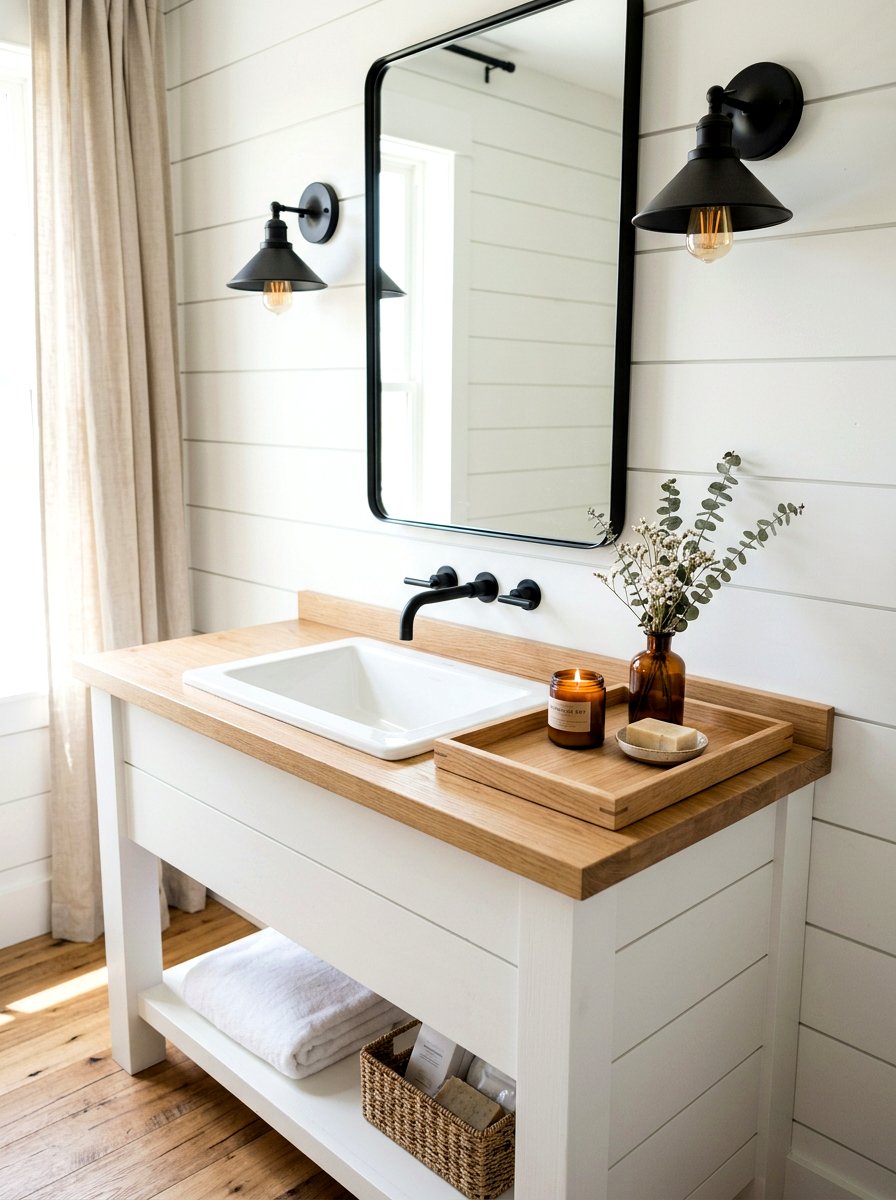 Wooden Bathroom Tray - 25 Spring Bathroom Counter Decor Ideas