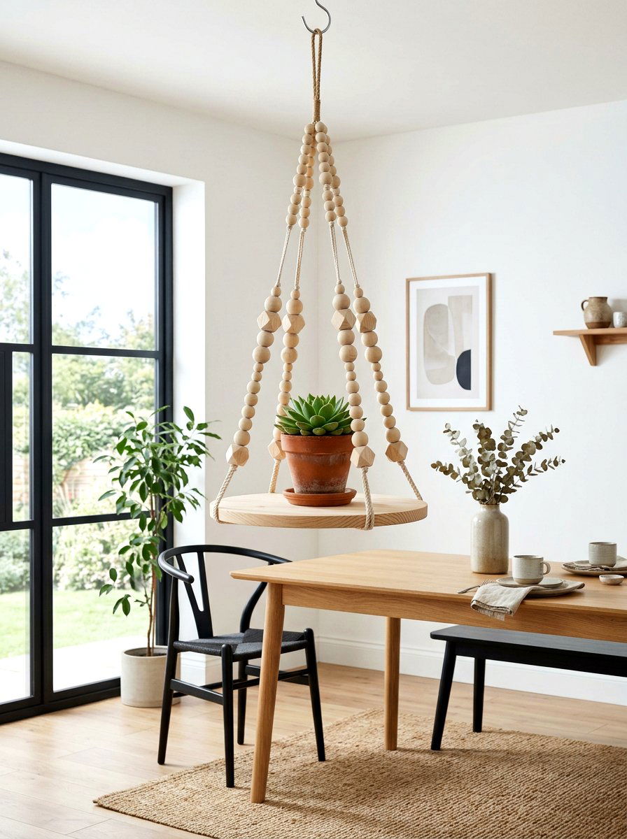 Wooden Bead Plant Hanger - 25 Spring Plant Hanger Ideas