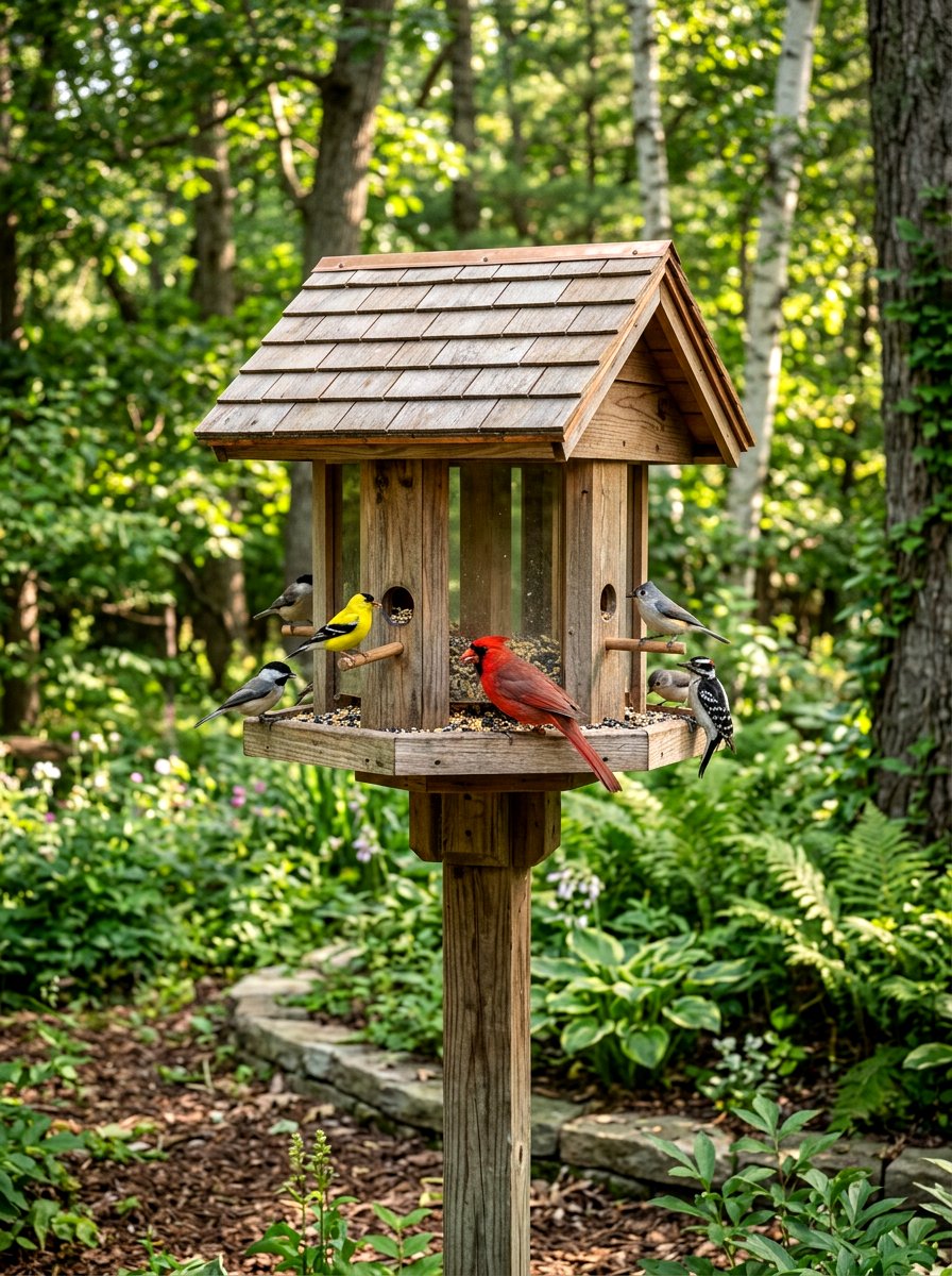 Wooden Bird Feeder - 25 Spring DIY Bird Feeder Ideas