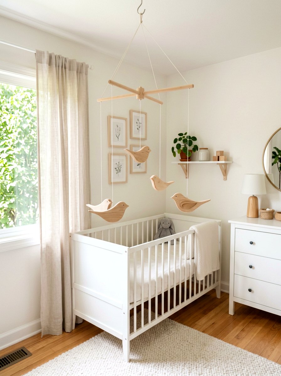 Wooden Bird Mobile - 25 Spring Wooden Bird Ideas