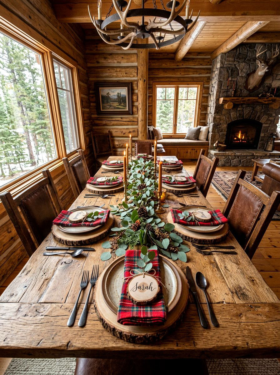 Wooden Branch Slice - 25 Spring Place Card Ideas
