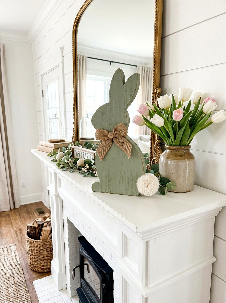 Wooden Easter Bunny - 25 Spring Wood Craft Ideas