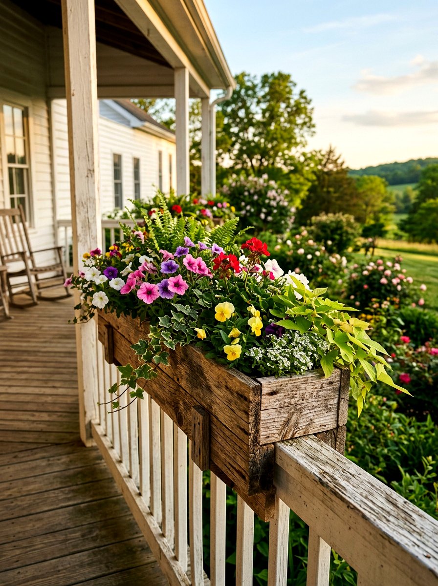 Wooden Flower Box - 25 Spring Flower Craft Ideas