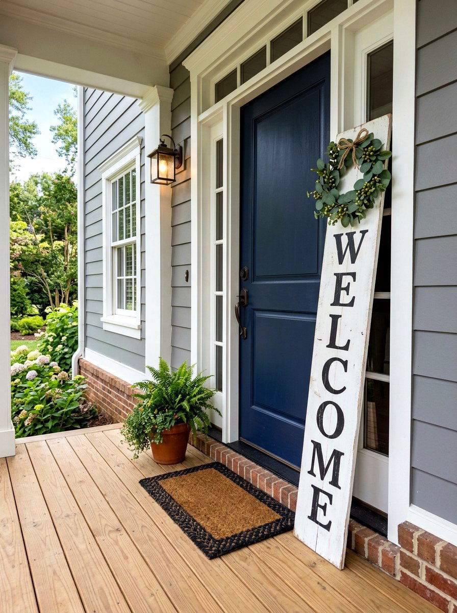 Wooden Front Porch Sign - 25 Spring Wood Craft Ideas