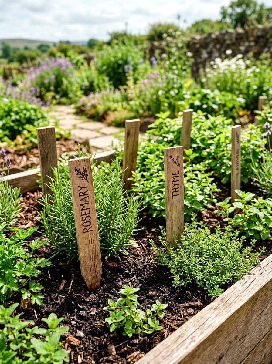 Wooden Herb Garden Markers - 25 Spring Wood Craft Ideas