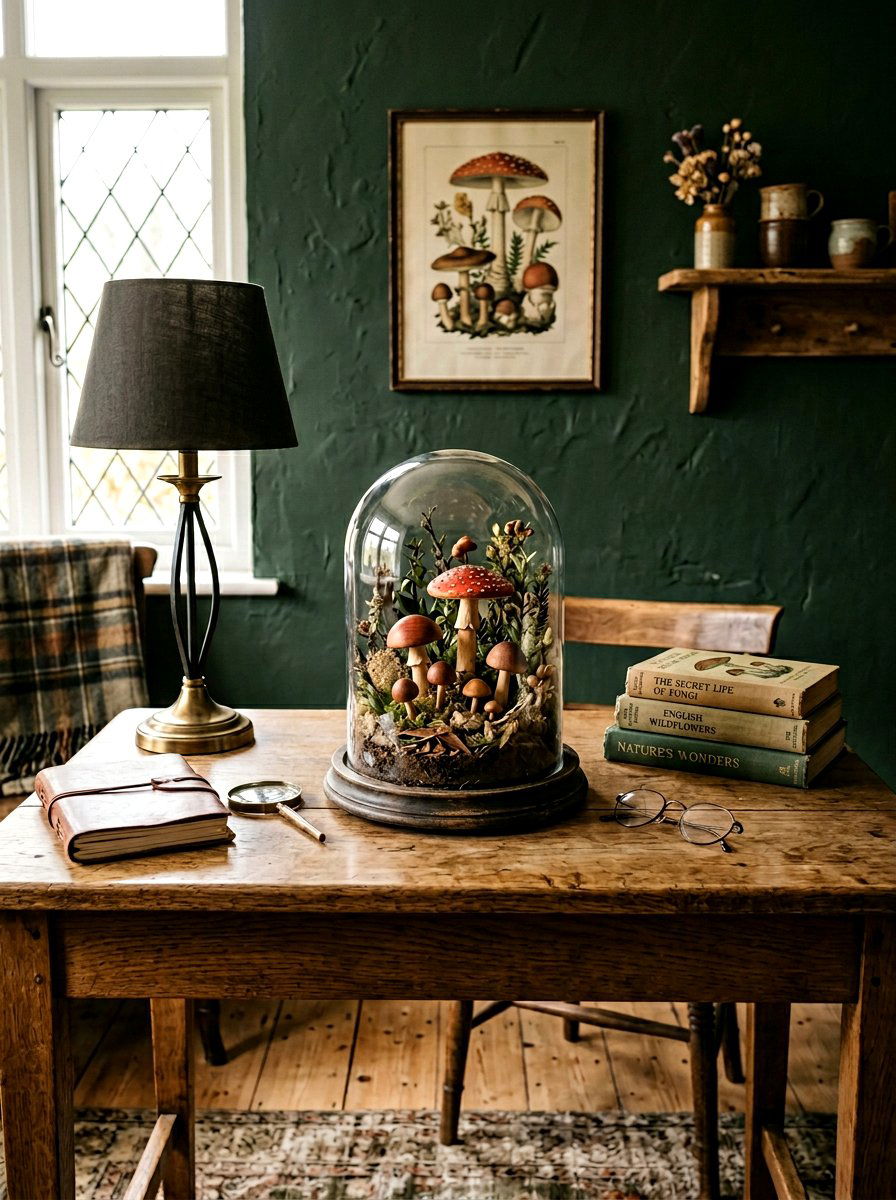 Wooden Mushroom Display - 25 Spring Glass Cloche Ideas