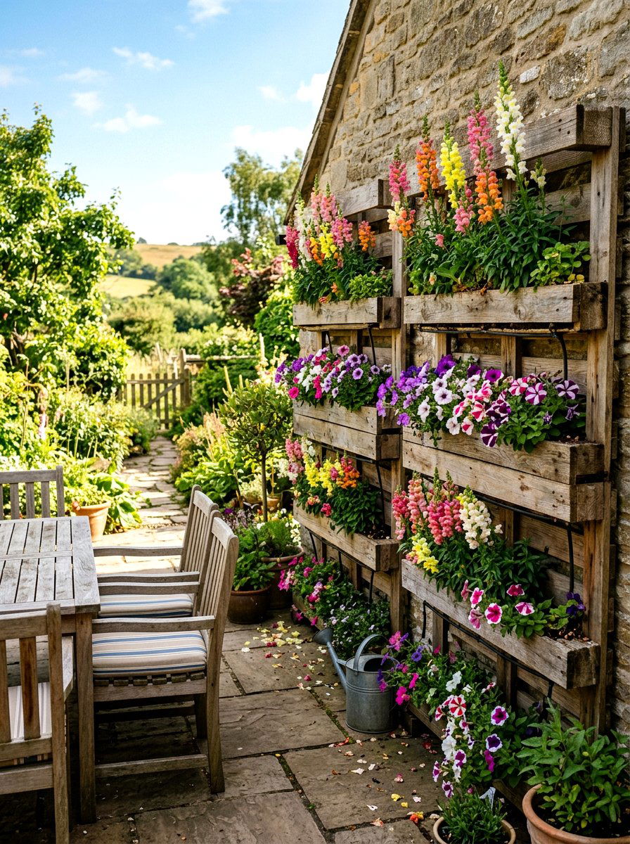 Wooden Pallet Planter - 25 Spring Backdrop Ideas