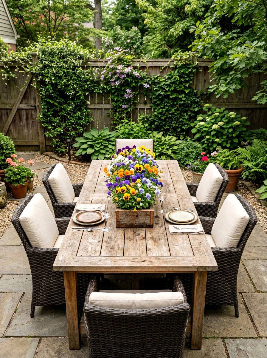 Wooden Planter Box - 25 Spring Patio Table Centerpiece Ideas