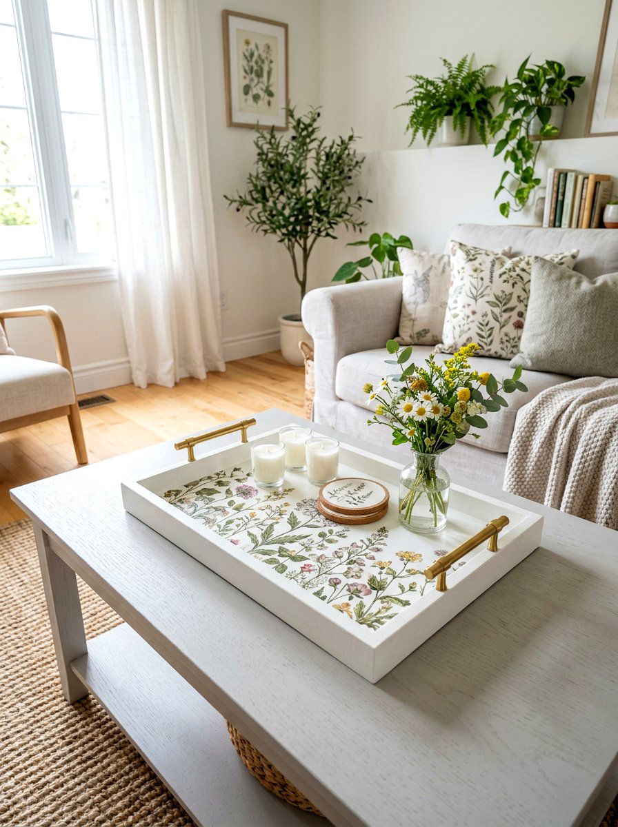 Wooden Serving Tray - 25 Spring Thrift Flip Decor Ideas