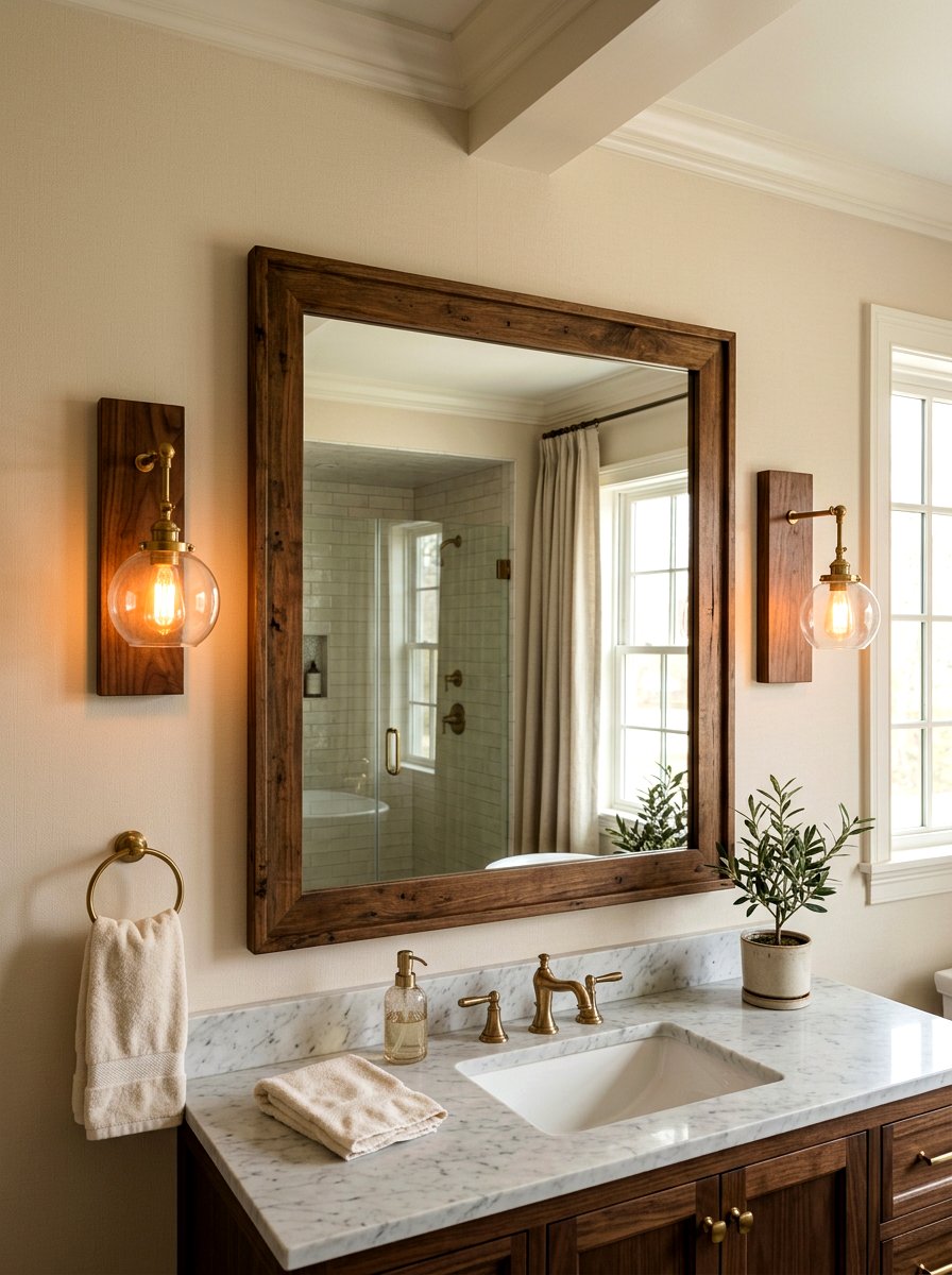 Wooden Wall Sconce - 25 Spring Spa Decor Ideas