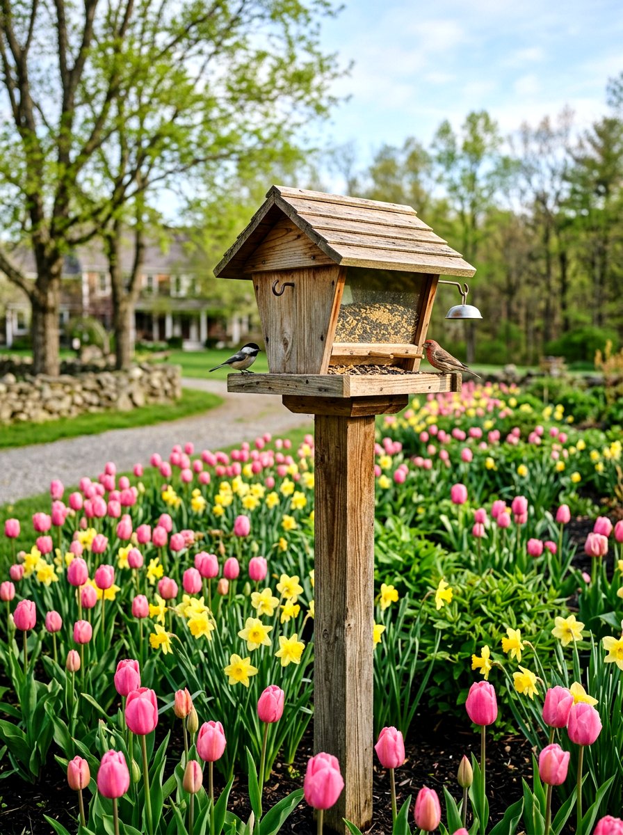 Wooden bird feeder - 25 Spring Bird Feeder Decor Ideas