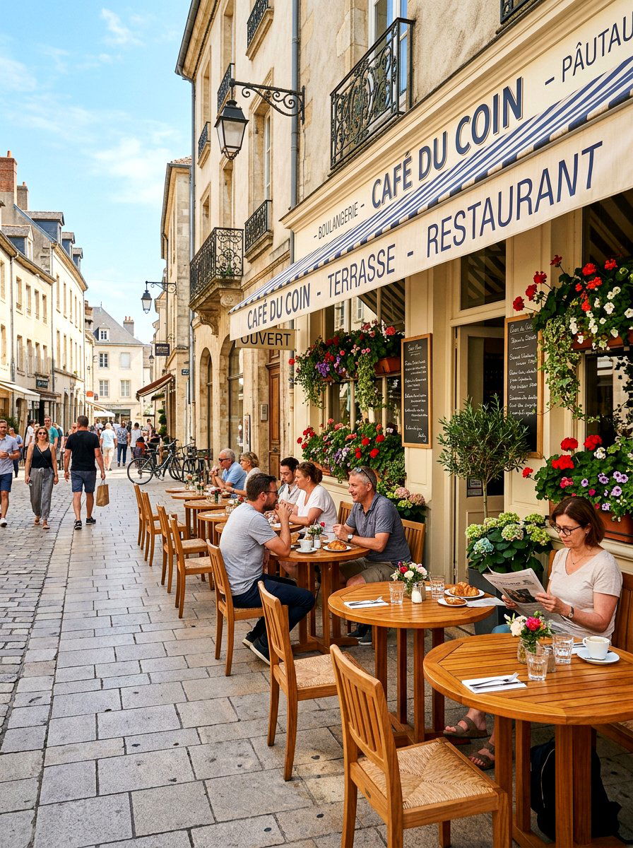 Wooden bistro set - 25 Spring Restaurant Decor Ideas