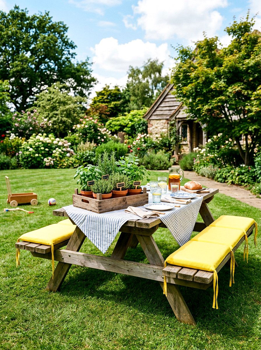 Wooden picnic table - 25 Spring Outdoor Dining Table Ideas
