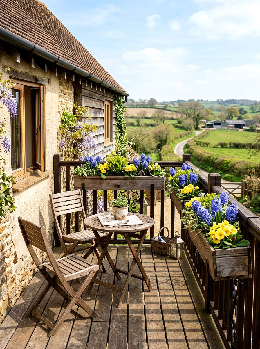 Wooden window box - 25 Spring Balcony Planter Ideas