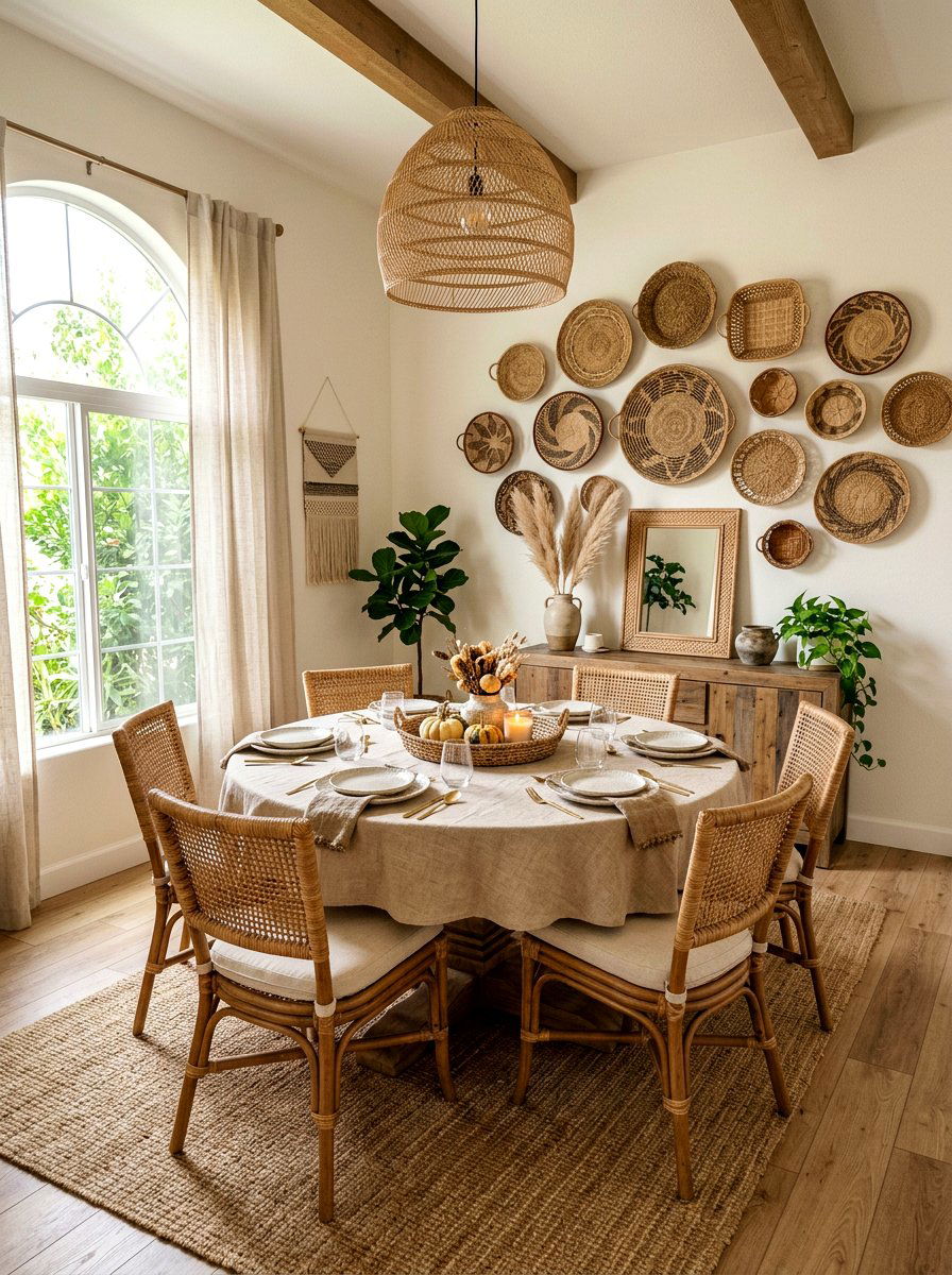 Woven Basket Decor - 25 Spring Wall Decor Ideas