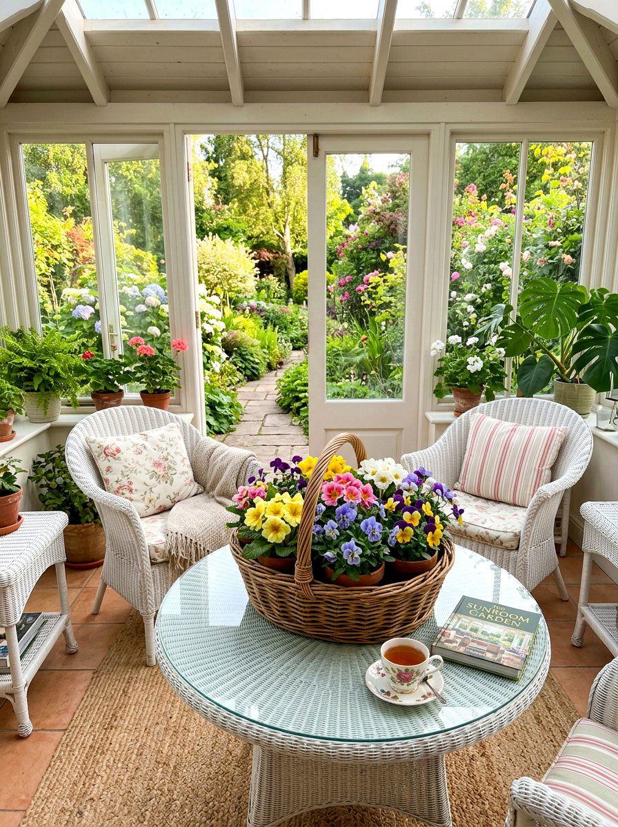 Woven Basket Flower Decor - 25 Spring Centerpiece Ideas