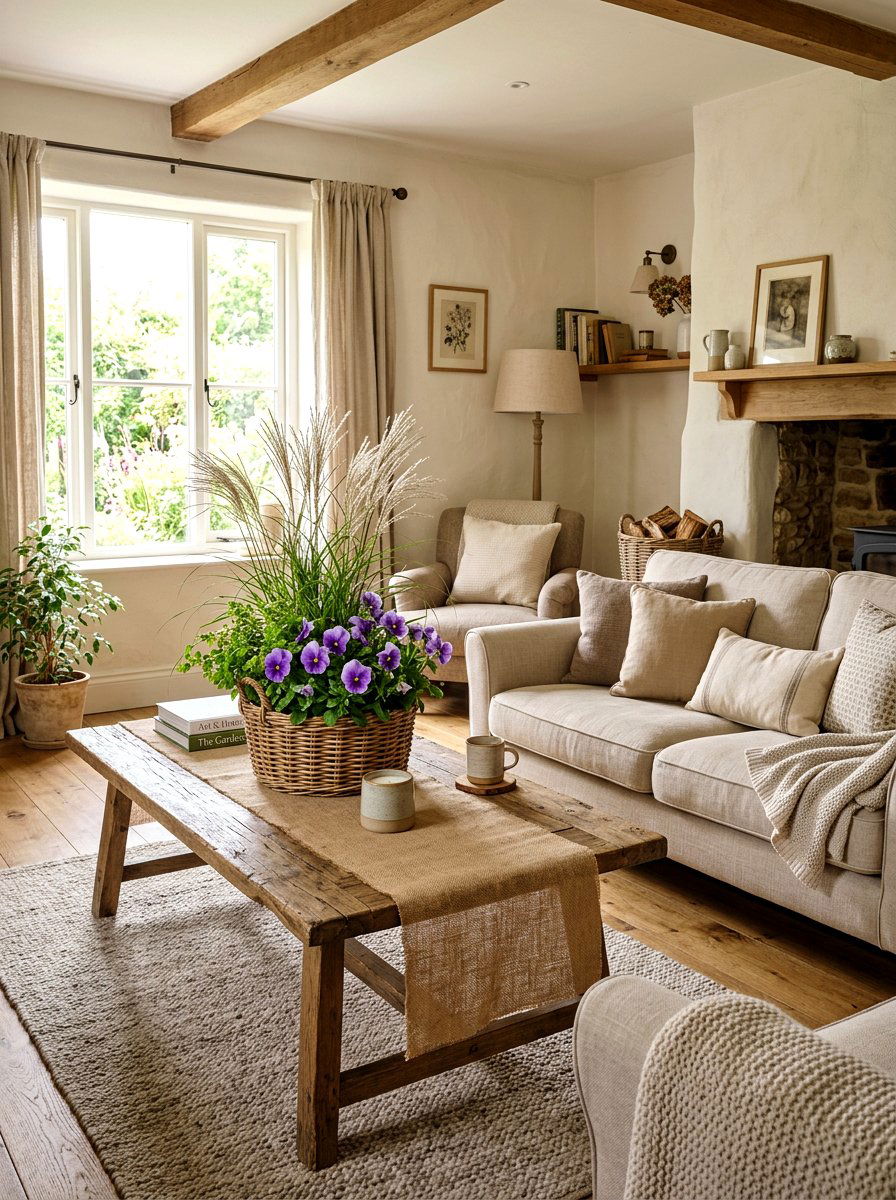 Woven Basket Garden - 25 Spring Table Vignette Ideas