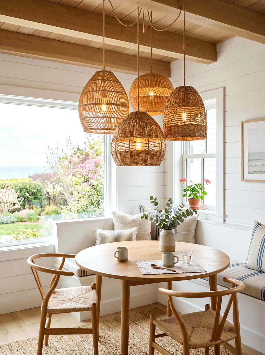 Woven Basket Pendant Light - 25 Spring String Light Ideas