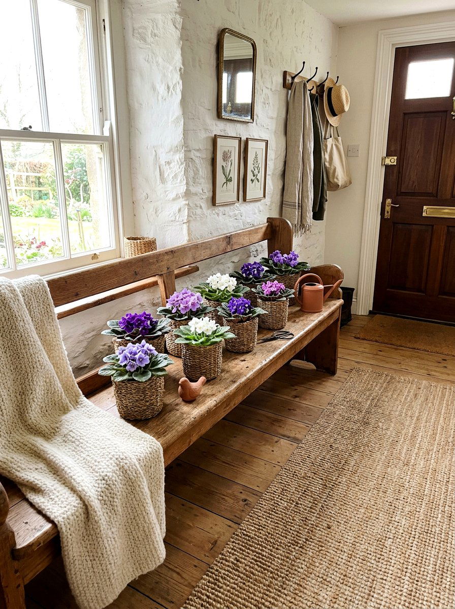 Woven Basket Plant Display - 25 Spring African Violet Display Ideas