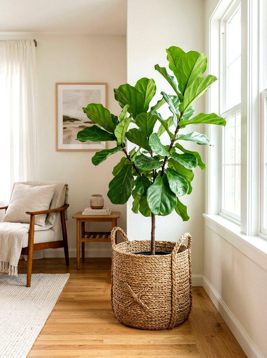 Woven Basket Planter - 25 Spring Sprout Decor Ideas